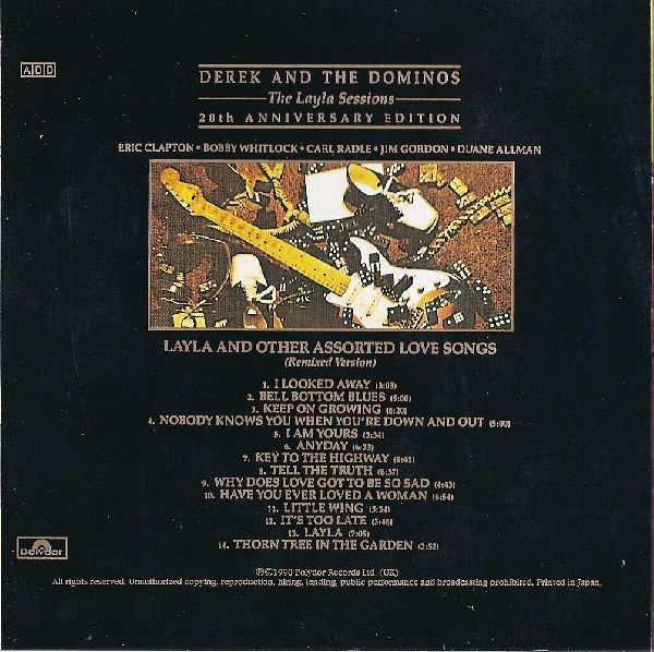 back of sleeve 1 - the remix, Derek + The Dominos - The Layla Sessions